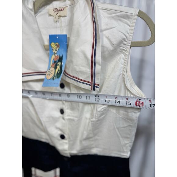 Tatyana Bimmy Nautical VTG NWT Navy White 1 Piece W/Shorts America July 4 Size L - Picture 6 of 6